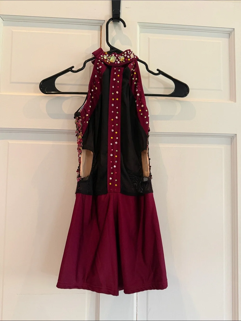 Costume: Dance Costume - Burgundy Sequin Halter Romper